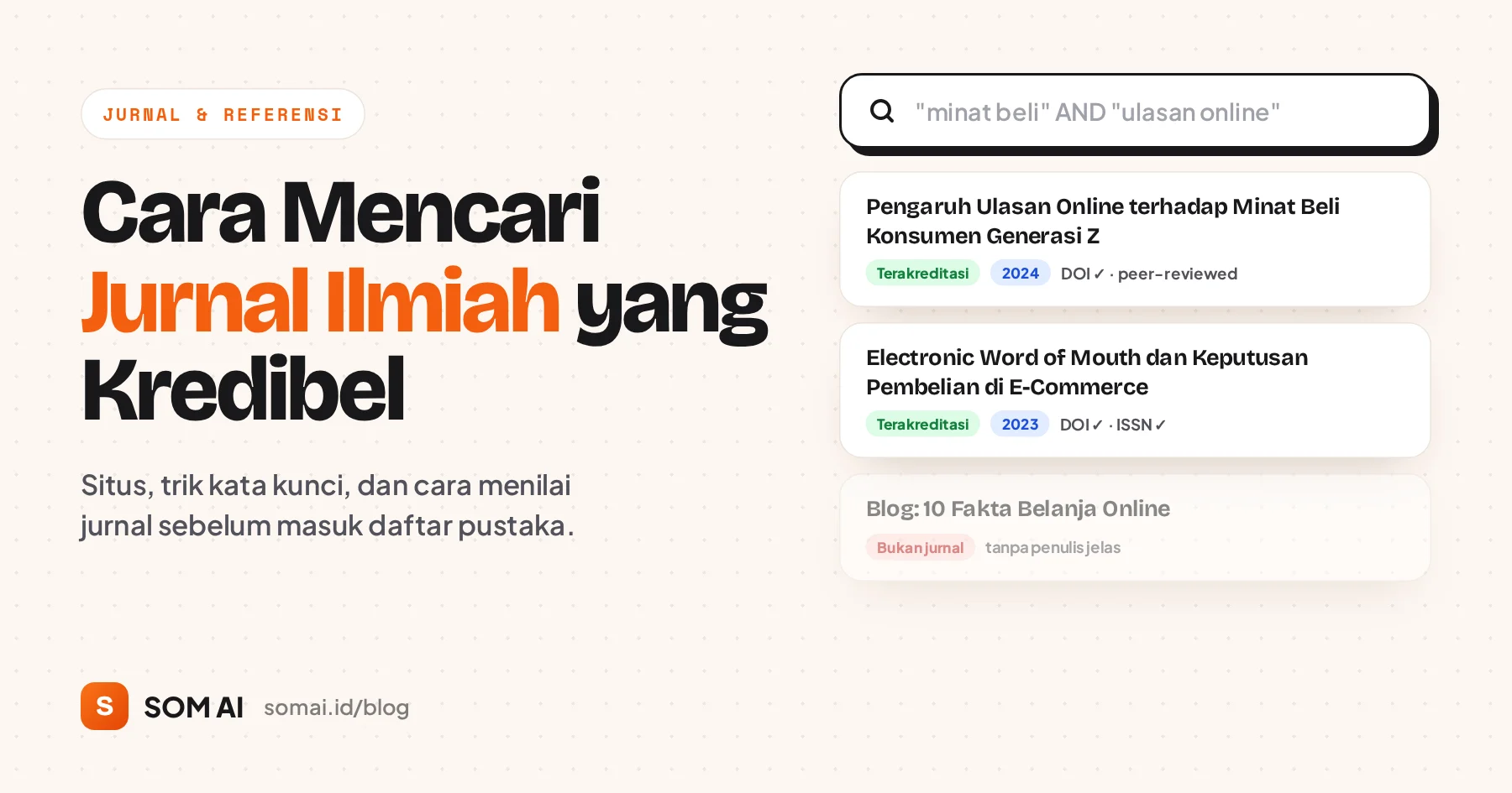 Cara mencari jurnal ilmiah: kolom pencarian dan hasil jurnal terakreditasi untuk skripsi